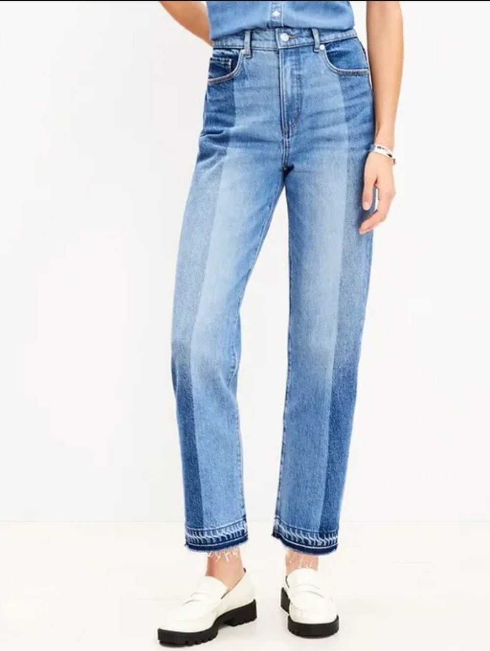 Loft The Straight Released Hem Jeans